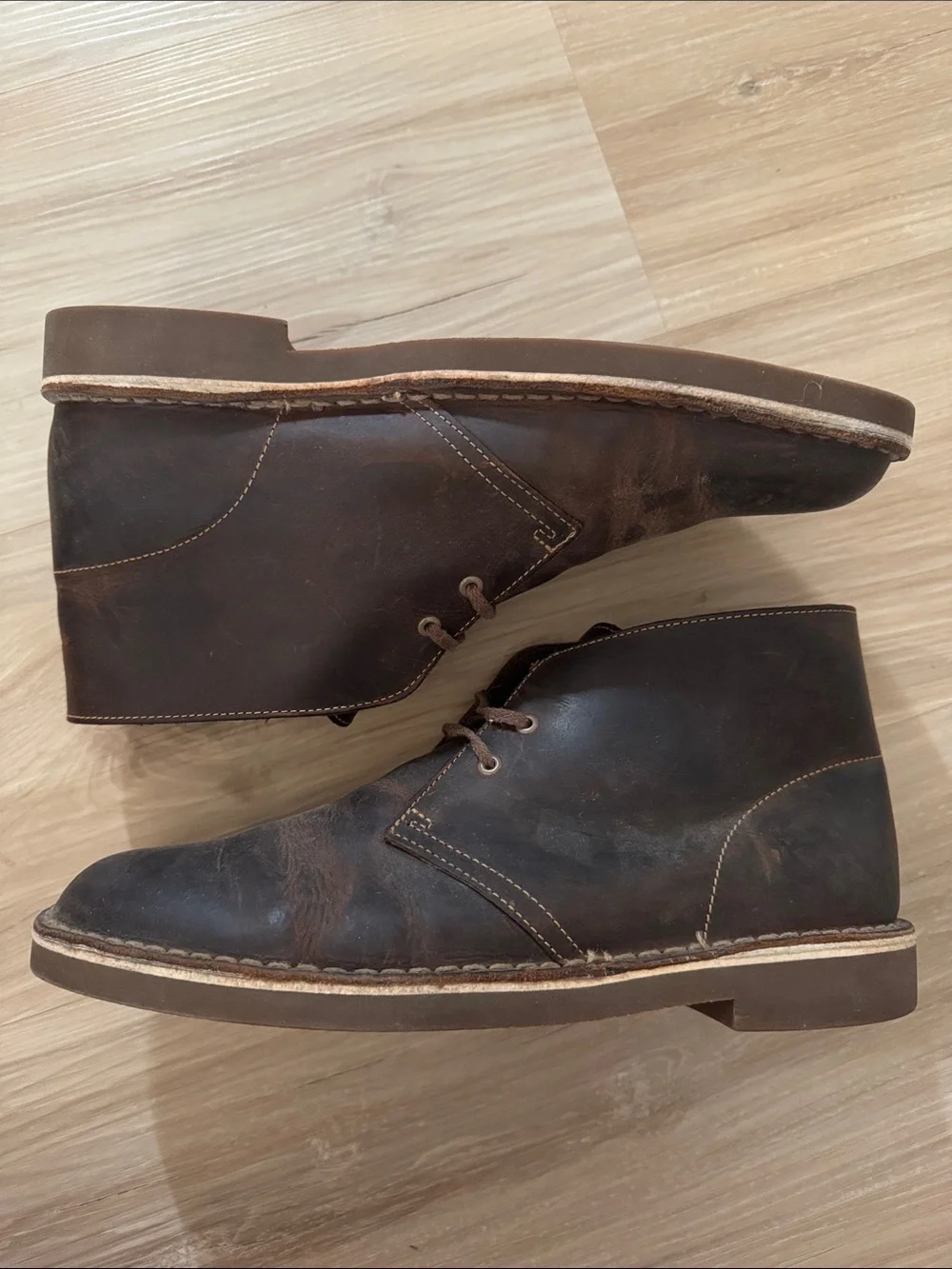 Clarks Men's Bushacre Dark Brown Leather Chukka Boots